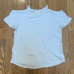 Maeve  BY ANTHROPOLOGIE Cold Shoulder Cut Out White Short Sleeve T Shirt XS Photo 0