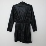 ZARA Faux Leather Long Sleeve Wrap Dress Photo 5