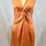 SheIn Orange twist front halter neck strappy back dress size large Photo 0