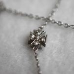 Source Unknown Elegant Maltese Cross Rhinestone Accent Silver Tone Link Chain Like New Necklace Photo 2