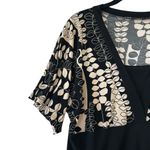 Vintage Y2K Top Empire Waist Short Sleeve 90s Boho Forrest Fairy Size Medium Black Photo 1