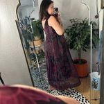 Nordstrom DR2 by Daniel Rainn Organza Floral Print Tie Shoulder Maxi Dress Maroon Size XS Photo 1