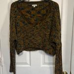 Earthbound - Brown and Blue V-Neck Sweater with Chunky Knit and Cropped St… Photo 0