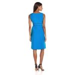 Kasper New! Women's Crepe Contrast Pipe Waist Sheath Dress Azure Blue Size 6 Photo 3