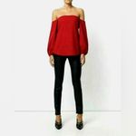 Theory  Laureema Light Poplin Off‎ Shoulders Top in Crimson Red Size 4 Photo 1