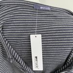 LA Made New Striped Ribbed Knit Long Sleeve Henley Mini Dress Navy Grey Photo 15