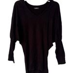 Lauren Moshi Women’s Black Wide V Neck Sweater Top Size XS Photo 0