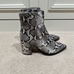 Tony Bianco  Brazen Python Print Leather Boots White Black Snakeskin Zip Photo 2