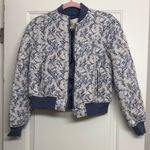 Bagatelle Blue & White Floral Bomber Jacket Photo 0