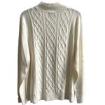 Talbots  Woman‎ 2X Cream Cable Knit Zip Up Mock Neck Cardigan Sweater Photo 2