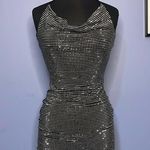Thirty / Thirty LA Sparkling Silver Halter Dress Size Small Black Photo 0