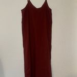 Chic Rusty Burgundy Linen Slip Dress Red Size L Photo 2