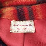 Vintage 60s Mary Redston Original Orange & Navy Plaid Button Up Pea Coat Size undefined Photo 2