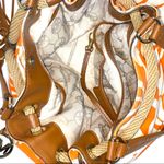 Michael Kors Large orange & white tropical tote bag leather trim Photo 11