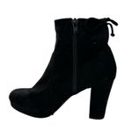 Worthington Vintage Y2K Black Bow Zipper Ankle Boots Booties 7 Faux Leather Photo 3