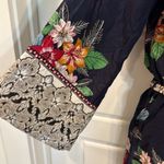 Storia  Navy Floral Romper Jumpsuit Women’s V-Neck Boho Wide Leg NWT Photo 2