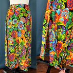 Vintage 60s/70s Psychedelic Midi Skirt Multiple Size 14 Photo 1