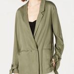 Naked Zebra Small Womens Green Tie Cuff Blazer Jacket Photo 0
