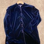 Coldwater Creek  Womans Navy Velvet Oriental Style 2 Piece Suit Size Medium Photo 4