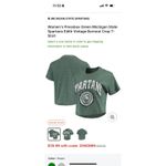 Pressbox Michigan State Women's Spartans Edith Vintage Burnout Crop T-Shirt Med Photo 7