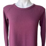 Chaser Wisteria Waffle Knit Thermal Top Burgundy Purple Photo 7