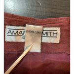 Amanda Smith Vtg Brown Suede Leather Knee Length Skirt  14 Lined Moto‎ Classic Photo 4
