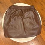 Babaton Aritzia  Brown Leather Mini Skirt Photo 1