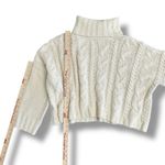 Love Tree  Cream Cable Knit Chunky Turtleneck Sweater Women’s Large‎ Cropped Knit Photo 3