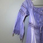 Venus Women's Lavender Crochet Lace Off Shoulder blouse princess fairy boho Photo 1