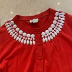 Kate Spade Like New Coral/White Beaded Button Down Photo 2