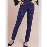 Anthropologie the essential skinny burnout velvet pant purple size 8 Photo 9