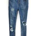 Free People  Destroyed Reagan Button Front Jeans Photo 4