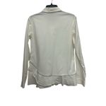Sachin + Babi White Button Front Blouse Zipper Detail Ruffle Bottom Size 6 Photo 1