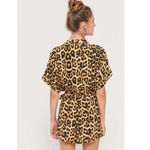 Urban Outfitters Zoe Side Tie Wrap Leopard Print Romper Skort size XS Photo 3