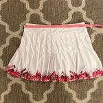 Lucky in love white tennis skirt with geometric trim, size large Photo 4