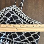 BCBGMAXAZRIA Black White Geo Print Babydoll Sequin Silk Blend Tulle Hemline Y2K Photo 7