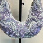 Purple Hobo Bag with Floral Paisley Print Photo 1