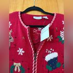 Croft & Barrow  Christmas Cardigan Sweater Holiday Ramie Angora Rabbit Blend NWT Photo 4