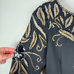 Jack Bryan Vintage Black Beaded Shoulder Pad Cocktail Dress Size 8 Photo 4