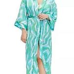 Target x DVF Long Satin Disco Zebra Green Robe Photo 12