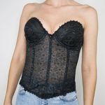 Vintage Black Lace Torsolette Bustier Corset Bra Top Size undefined Photo 0