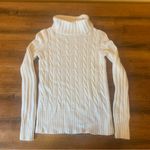 J.Crew sweater women’s small White Cambridge cable chunky turtleneck Photo 0