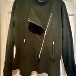 New York & Co. moto sweater / jacket - black - medium - peplum Photo 3