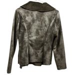 Monoreno  Faux Leather Fur Lined Moto Jacket Brown Gray Coat Womens Medium Photo 7