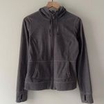 The North Face  Gray Fleece Hoodie Jacket Full Zip Long Sleeve Pockets Drawstring Photo 0