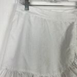 Aerie NWT Linen Blend Ruffle Wrap Mini Skirt White Size Small S NEW Photo 1
