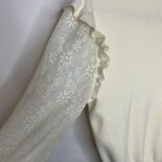 Mint Brand Cream Mock Neck Sweater Lace Sleeves Ruffle Trim Sz Medium Photo 6