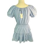 Moiu Muse Blue eyelet Mini Dress Cottagecore new with tag prairie casual Photo 4
