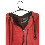 CSG Maroon Cotton Blend Hooded Full Zip Casual Sweat Jacket Men Sz XL Red Photo 5