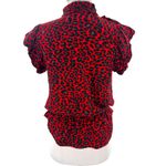 Zadig & Voltaire  Tibo Print Leo Ruffle Leopard Cheetah Top red XS Photo 2
